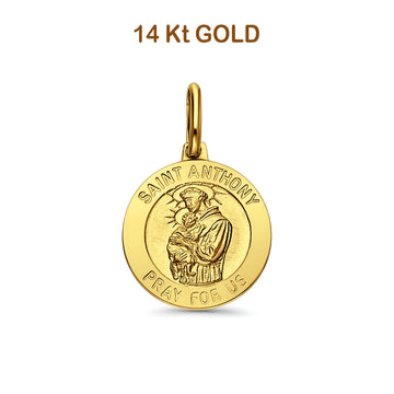 14K Yellow Gold St. Anthony Religious Pendant 18mmX18mm 2.0 grams